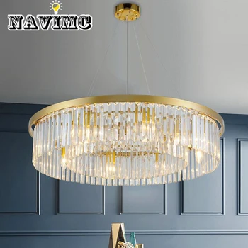 Crystal Living Room Round Chandelier European Creative Personality Hall of The Simple Atmospheric Restaurant Lightiing Fixture
Crystal Living Room Round Chandelier European Creative Personality Hall of The Simple Atmospheric Restaurant Lightiing Fixture