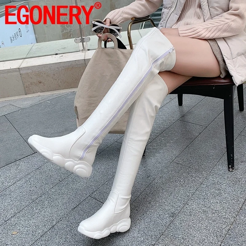 EGONERY winter new fashion knee high boots outside comfortable mid heels platform zipper women shoes drop shipping size 32-45 
EGONERY winter new fashion knee high boots outside comfortable mid heels platform zipper women shoes drop shipping size 32-45