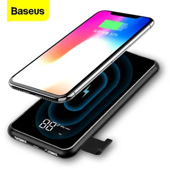 

Baseus Portable 8000mAh QI Wireless Charger Power Bank For iPhone XS LCD Wireless Charging Powerbank For Samsung S10 Xiaomi mi 9