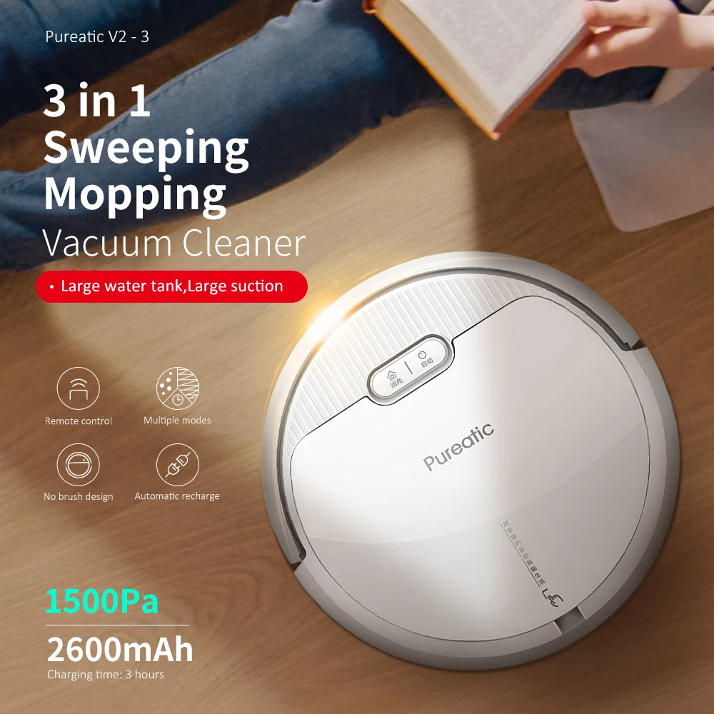 Pureatic V2 - 31500Pa Robot Vacuum Cleaner Sweeping Mopping APP Smart Control Automatic Recharge Dust Suction Large Water Tank
Pureatic V2 - 31500Pa Robot Vacuum Cleaner Sweeping Mopping APP Smart Control Automatic Recharge Dust Suction Large Water Tank