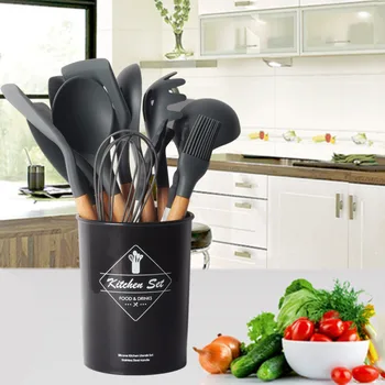 Silicone Cooking Utensil Set of 8 (Large) for Non-Stick Cookware with Wooden Handle; Best Heat Resistant Kitchen Tools
Silicone Cooking Utensil Set of 8 (Large) for Non-Stick Cookware with Wooden Handle; Best Heat Resistant Kitchen Tools