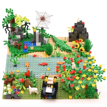 DIY Small Particle Block Parts Tropical Rainforest Treehouse Scenery Set with River Baseplate for 100% Building Block Brands
DIY Small Particle Block Parts Tropical Rainforest Treehouse Scenery Set with River Baseplate for 100% Building Block Brands