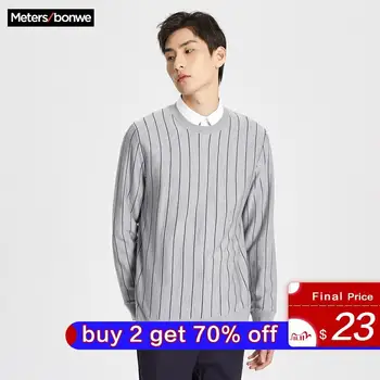 Me&city Men Autumn Winter High Quality Fashion Basic Knitted Wool sweater Vertical stripes Men Business Wool Sweater
Me&city Men Autumn Winter High Quality Fashion Basic Knitted Wool sweater Vertical stripes Men Business Wool Sweater