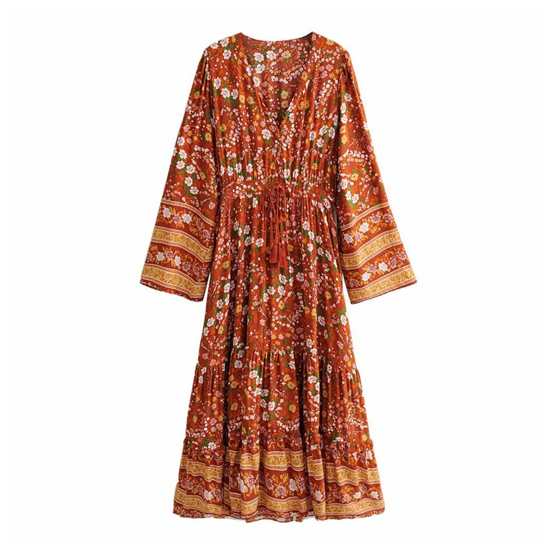 Boho 2019 Summer Vintage Floral Print Maxi Dress Women Kimono Sleeve Drawstring Tie Tassel Beach Dresses Vestidos
Boho 2019 Summer Vintage Floral Print Maxi Dress Women Kimono Sleeve Drawstring Tie Tassel Beach Dresses Vestidos