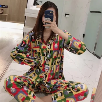 Autumn And Winter Women's Pajamas Fashion Cardigan Net Red Tide Brand Wind Milk Cotton Printed Pajamas Women's Home Clothes
Autumn And Winter Women's Pajamas Fashion Cardigan Net Red Tide Brand Wind Milk Cotton Printed Pajamas Women's Home Clothes
