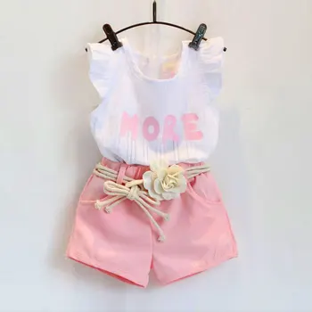 5 Sets/lot Summer Kids Clothes Baby Girls Clothing Sets Flying Sleeve T-shirt + Flower Belt Shorts 2-piece Spicy Girl Suit
5 Sets/lot Summer Kids Clothes Baby Girls Clothing Sets Flying Sleeve T-shirt + Flower Belt Shorts 2-piece Spicy Girl Suit
