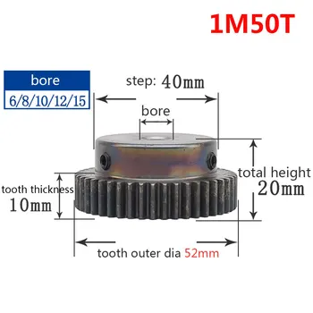 1/2/5/10/20PCS 1M 50T Spur Gear Pinion Bore 8mm Step 40mm Tooth Quench Motor Pinion Gear 1 Modulus Tooth 50 Outer Diameter 52mm
1/2/5/10/20PCS 1M 50T Spur Gear Pinion Bore 8mm Step 40mm Tooth Quench Motor Pinion Gear 1 Modulus Tooth 50 Outer Diameter 52mm