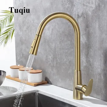 Tuqiu Kitchen Faucet Black Pull Out Kitchen Tap Brushed Gold Pull Down Kitchen Mixer Rotating Sink Faucet Mixer Tap SUS 304
Tuqiu Kitchen Faucet Black Pull Out Kitchen Tap Brushed Gold Pull Down Kitchen Mixer Rotating Sink Faucet Mixer Tap SUS 304