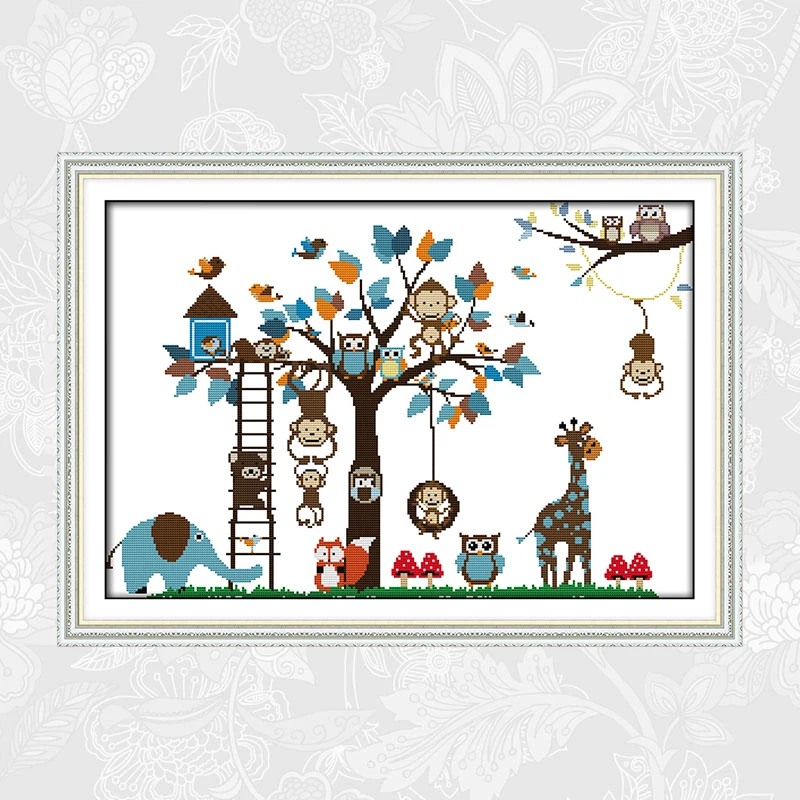 Happy zoo Printed Canvas 14CT 11CT Cross Stitch kits, Embroidery Needlework Sets, Home Decoration Send Accessory Tools
Happy zoo Printed Canvas 14CT 11CT Cross Stitch kits, Embroidery Needlework Sets, Home Decoration Send Accessory Tools