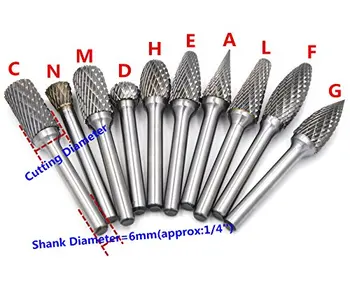 5/16"Cutting Diameter,1/4" Shank, Solid Tungsten Carbide File Cutter Taper Points Burrs Grinding Head Fit Dremel Bits Endmills
5/16"Cutting Diameter,1/4" Shank, Solid Tungsten Carbide File Cutter Taper Points Burrs Grinding Head Fit Dremel Bits Endmills