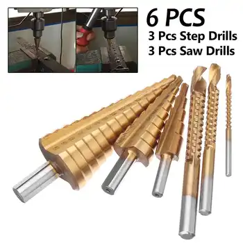3-8mm 6 Pcs/Set HSS High Speed Steel Cobalt Step Stepped Drill Bit Set Spiral For Triangle Shank Metal Cone Hole Woodworking Set
3-8mm 6 Pcs/Set HSS High Speed Steel Cobalt Step Stepped Drill Bit Set Spiral For Triangle Shank Metal Cone Hole Woodworking Set