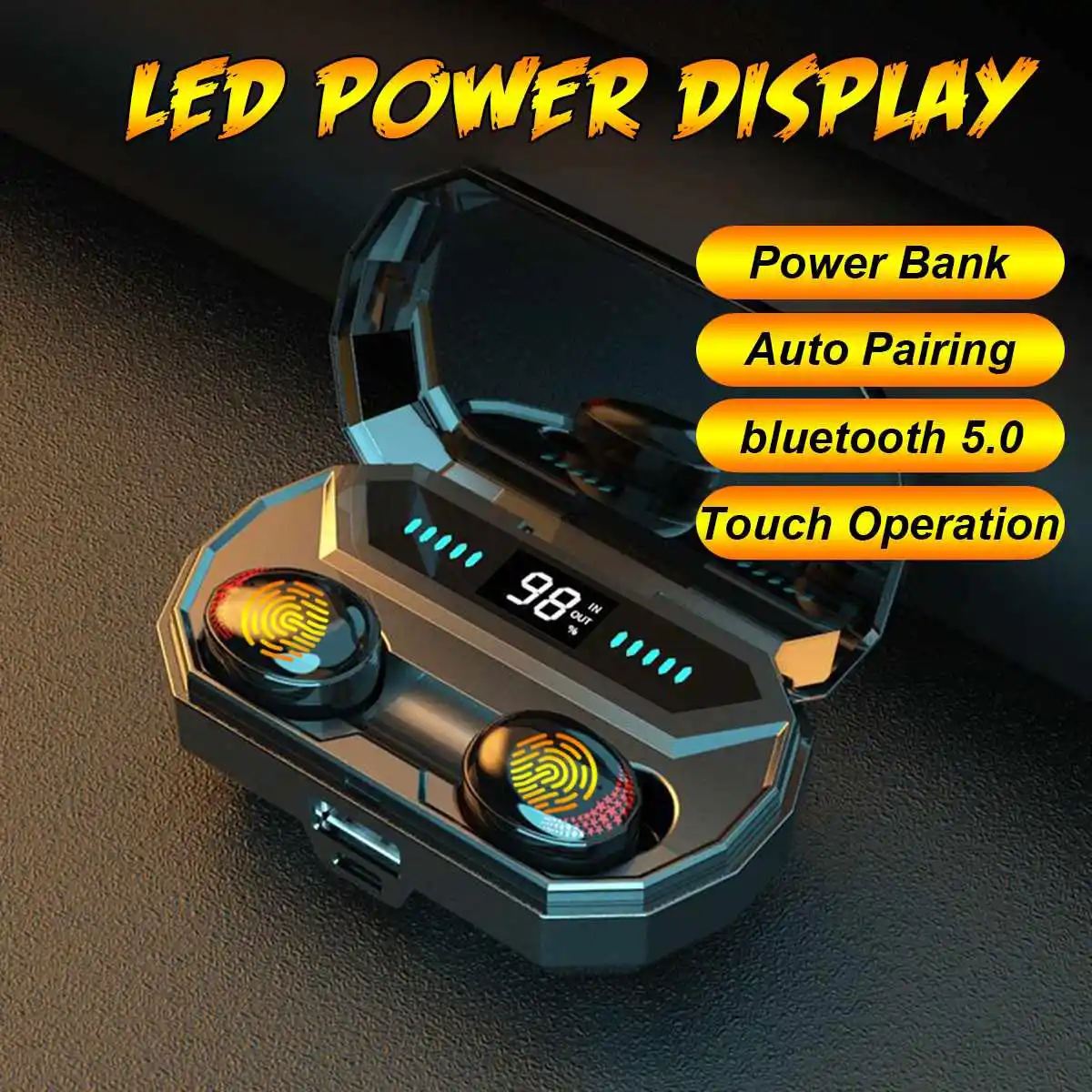 LED Display bluetooth5.0 Headsets Wireless Earphones TWS Earbuds Touch Control Sport Headset Noise Cancel Earphone HIFI Stereo
LED Display bluetooth5.0 Headsets Wireless Earphones TWS Earbuds Touch Control Sport Headset Noise Cancel Earphone HIFI Stereo