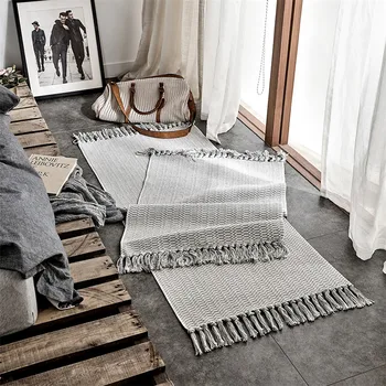 Gray Cotton And Linen Tassel Woven Carpet Nordic Hand Mat Simple Rug Knotted Cover Bedside Furniture Bedroom
Gray Cotton And Linen Tassel Woven Carpet Nordic Hand Mat Simple Rug Knotted Cover Bedside Furniture Bedroom