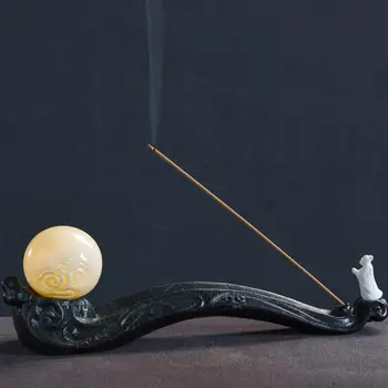 Backflow Incense Holder Ceramic Incense Holder Antique Zen Incense Crafts Ornaments with LED Incense Base 
Backflow Incense Holder Ceramic Incense Holder Antique Zen Incense Crafts Ornaments with LED Incense Base