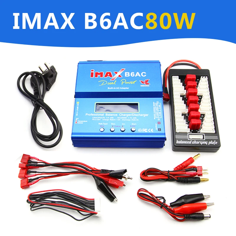 IMAX B6 AC 80 Вт B6AC Lipo NiMH 3 S / 4S 5S RC зарядное устройство для балансировки аккумулятора + EU