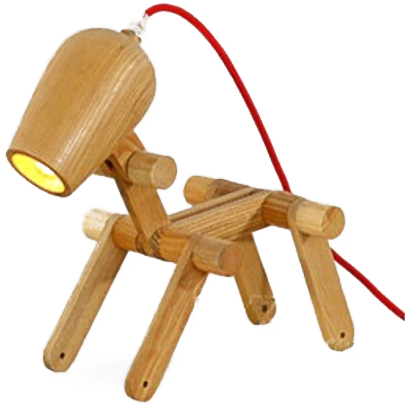 Creative Wood Dog Animal Table Lamp Modern Led Stand Wooden Foldable Desk Light Bedroom Study Home Decor Led Fixtures Luminaire-
Creative Wood Dog Animal Table Lamp Modern Led Stand Wooden Foldable Desk Light Bedroom Study Home Decor Led Fixtures Luminaire-