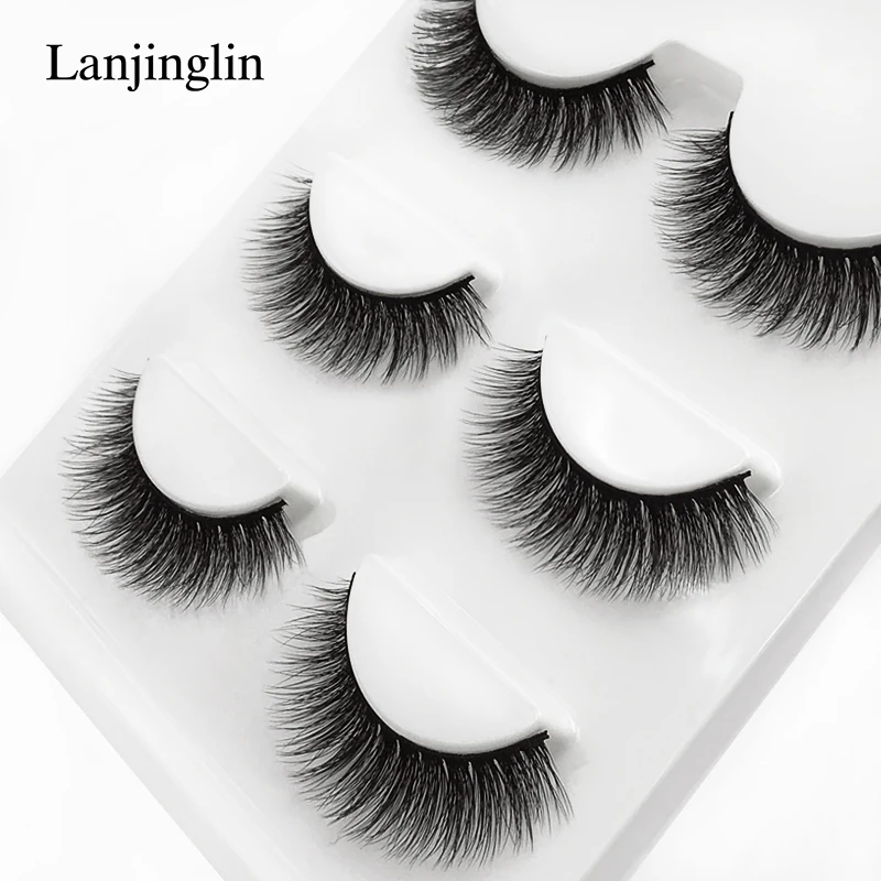 Faux Cils 3 Pairs False Eyelashes Soft Natural Long Wispy Fluffy 3D Mink Lashes Handmade Makeup Tool Extension Fake Eye Lashes 16 Hddcdd029b3cd4fc8b45d2c78a4ce5b2ct