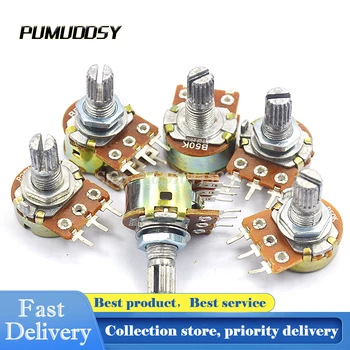 5PCS/LOT WH148 B50K 50K Ohm R Amplifier High Quality Dual Stereo Potentiometer Pot Linear shaft 15mm 6Pin
5PCS/LOT WH148 B50K 50K Ohm R Amplifier High Quality Dual Stereo Potentiometer Pot Linear shaft 15mm 6Pin