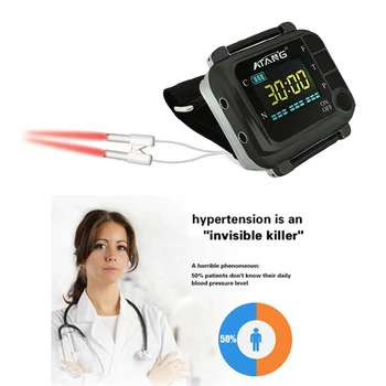 

2020 ATANG Laser Watch High Blood Sugar Control Therapy Diabetes Rhinitis Cholesterol Hypertension Cold Laser Acupuncture