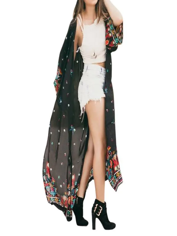 Boho Multicolor Women Kimino Cardigan Loose Floral Print Chiffon Boho Oversized Cardigan With Fringe Shawls Vacation Long Blouse
Boho Multicolor Women Kimino Cardigan Loose Floral Print Chiffon Boho Oversized Cardigan With Fringe Shawls Vacation Long Blouse