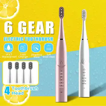 Sonic Electric Toothbrush with 4 Brush Heads Powerful Ultrasonic Automatic Tooth Brush USB Waterproof Whitening Teeth
Sonic Electric Toothbrush with 4 Brush Heads Powerful Ultrasonic Automatic Tooth Brush USB Waterproof Whitening Teeth