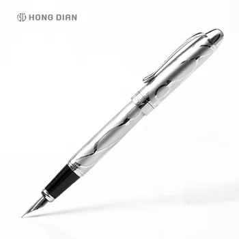 HongDian Printing Stainless Steel Fountain Pen Fine Nib Retro Silver Student Office Practice Supply Writing Pens Stationery Gift
HongDian Printing Stainless Steel Fountain Pen Fine Nib Retro Silver Student Office Practice Supply Writing Pens Stationery Gift