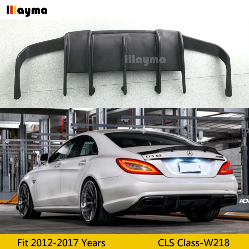 Стиль Renntech Стекловолоконный диффузор губа на задний бампер для Benz CLS Class CLS350 CLS63 AMG