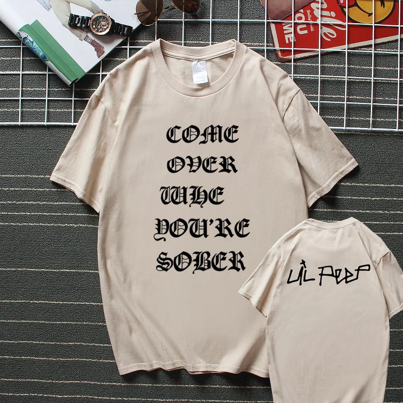 Wdnmddm Lil Peep-Come Over When Youre Sober Mens Fashion Short Sleeve T-Shirt Black Wdnmddm Lil Peep-Come Over When Youre Sober Mens Fashion Short Sleeve T-Shirt Black