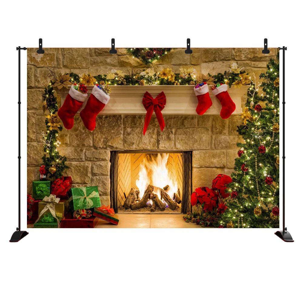 Merry Christmas Photography Backdrop Fireplace Christmas Tree Socks Vinyl Background for Party Photo Studio
Merry Christmas Photography Backdrop Fireplace Christmas Tree Socks Vinyl Background for Party Photo Studio