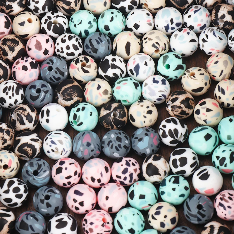 10Pcs/Lot 15mm Silicone Terrazzo & Leopard Print Round Loose Beads Teething for DIY Infant Pacifier Chain Chew Toy Accesories 
10Pcs/Lot 15mm Silicone Terrazzo & Leopard Print Round Loose Beads Teething for DIY Infant Pacifier Chain Chew Toy Accesories