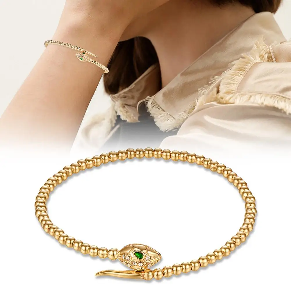 Фото Модные бусины серпантин покрытие золото KC браслеты из металлического сплава