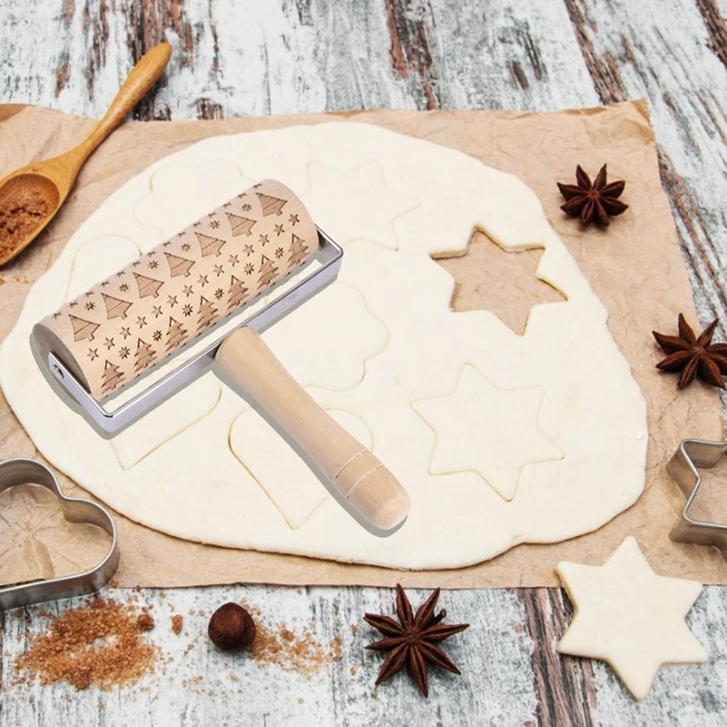 Kitchen Wooden Roller Baking Tools Engraved Durable Hand-held Printing Rolling Pin Embossed Big Snowflake
Kitchen Wooden Roller Baking Tools Engraved Durable Hand-held Printing Rolling Pin Embossed Big Snowflake