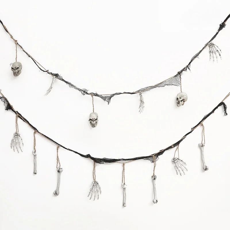 1.7M Halloween Skull Garland Terror Skull Hand Hanging Pendant Halloween Decorations Ghost Banner Garland Hallow Party Supplies
1.7M Halloween Skull Garland Terror Skull Hand Hanging Pendant Halloween Decorations Ghost Banner Garland Hallow Party Supplies