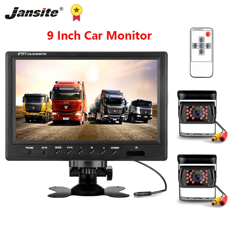 Jansite 9 inch Car Monitor HD Display 2 video input IP67 Waterproof Backup cam Image Flip 12-24V Truck Crane Parking assistance
Jansite 9 inch Car Monitor HD Display 2 video input IP67 Waterproof Backup cam Image Flip 12-24V Truck Crane Parking assistance