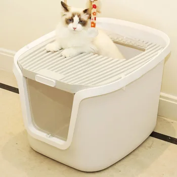 Top Entry Cat Litter Box Large Pet Toilet Filtered Lid With Scoop Half Cover Pet Cats Sandbox Litter Boxes Bedpans Cleaning
Top Entry Cat Litter Box Large Pet Toilet Filtered Lid With Scoop Half Cover Pet Cats Sandbox Litter Boxes Bedpans Cleaning