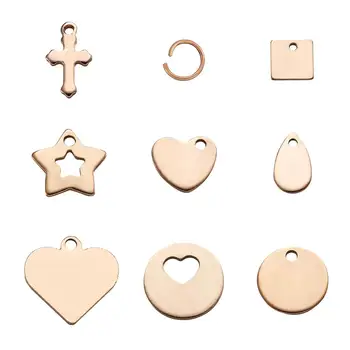 304 Stainless Steel Stamping Blank Tag Charms Sets with Star Square Heart Flat Round Drop Cross Rose Gold 7~15.5x6~16x0.6~1.2mm
304 Stainless Steel Stamping Blank Tag Charms Sets with Star Square Heart Flat Round Drop Cross Rose Gold 7~15.5x6~16x0.6~1.2mm