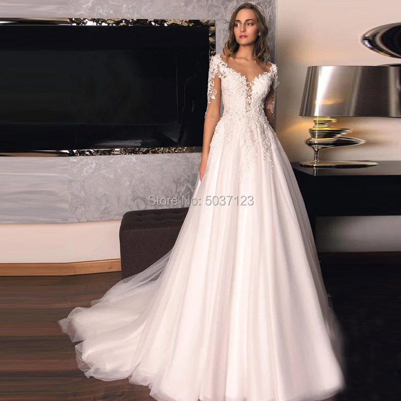 Half Sleeves Vestido De Noiva Tulle A Line Wedding Dresses V Neck Bridal Gown Button Illusion Wedding Party Dresses Custom
Half Sleeves Vestido De Noiva Tulle A Line Wedding Dresses V Neck Bridal Gown Button Illusion Wedding Party Dresses Custom