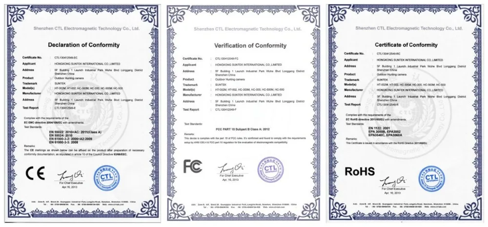 CE ROHS CERTIFICATE