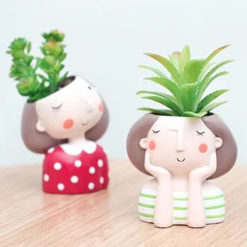 Mini Resin Wreath Girl Vase Cute Cartoon Succulent Plants Planter Wedding Desk Decoration Bonsai Cactus Flower Pot Decor Craft
Mini Resin Wreath Girl Vase Cute Cartoon Succulent Plants Planter Wedding Desk Decoration Bonsai Cactus Flower Pot Decor Craft