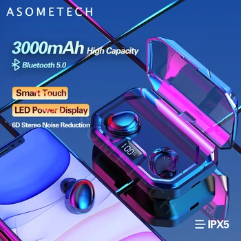 Fingerprint Touch Bluetooth 5.0 Earphones 6D Stereo Wireless Headphones with LED Display Noise Cancelling Gaming 3000mAh Headset
Fingerprint Touch Bluetooth 5.0 Earphones 6D Stereo Wireless Headphones with LED Display Noise Cancelling Gaming 3000mAh Headset