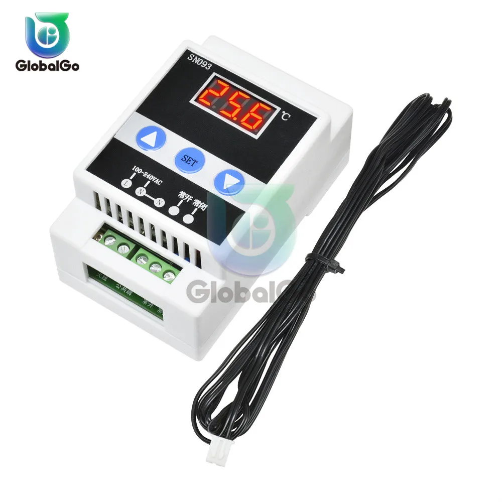 AC110-250V Rail Digital Red Display Thermostat Thermoregulator Refrigeration Cooling Heating Temperature Sensor Controller
AC110-250V Rail Digital Red Display Thermostat Thermoregulator Refrigeration Cooling Heating Temperature Sensor Controller