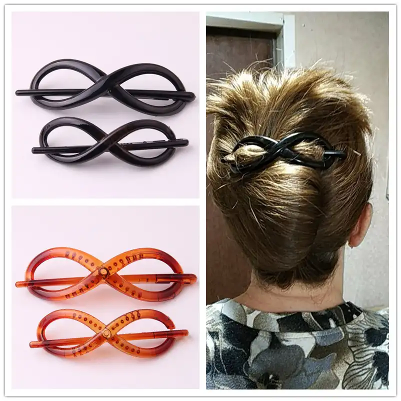 Fsgz髪は女性のためのファッション黒ツイストタイププラスチックヘアピン韓国ブランドchampain Pcヘピン Plastic Hairpin Hairpins Blackblack Hairpin Gooum