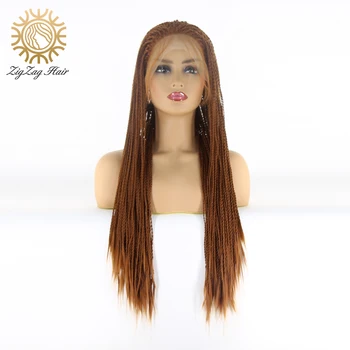 ZigZag Dark Brown Twist Braided Wigs Synthetic Lace Front Wig for Black Women with Baby Hair #30 Color Heat Resistant Fiber Hair
ZigZag Dark Brown Twist Braided Wigs Synthetic Lace Front Wig for Black Women with Baby Hair #30 Color Heat Resistant Fiber Hair
