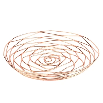 Nordic Wrought Iron Fruit Basket Luxury Rose Gold Fruit Plate Metal Hollow Storage Basket Bread Basket for Home
Nordic Wrought Iron Fruit Basket Luxury Rose Gold Fruit Plate Metal Hollow Storage Basket Bread Basket for Home