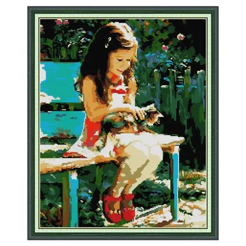 Girl And Cat Counted Cross Stitch Kits Printed Fabric Embroidery Needlework Sets 11CT 14CT DIY Home Decorations Canvas Paintings
Girl And Cat Counted Cross Stitch Kits Printed Fabric Embroidery Needlework Sets 11CT 14CT DIY Home Decorations Canvas Paintings