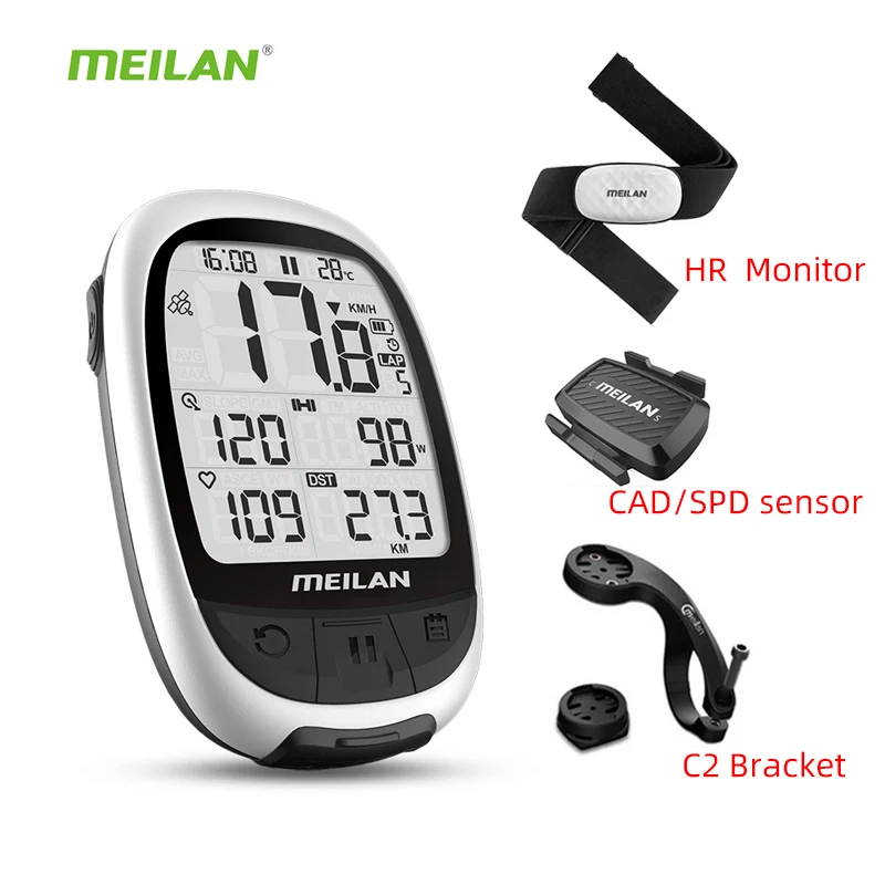 Компьютер велосипедный Meilan M2 GPS беспроводной датчик скорости BLE4.0/ANT + одометр