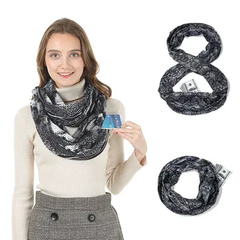 2020 New Winter Snakeskin Leopard Jersey Scarf with Zipper Pocket for Phone Storage Scarf Luxury Designer Infinity Scarf Loop
2020 New Winter Snakeskin Leopard Jersey Scarf with Zipper Pocket for Phone Storage Scarf Luxury Designer Infinity Scarf Loop