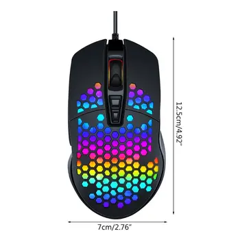 Wired Gaming Mouse Hollow Honeycomb Pattern Game Mice with RGB Colorful Light R2JB
Wired Gaming Mouse Hollow Honeycomb Pattern Game Mice with RGB Colorful Light R2JB