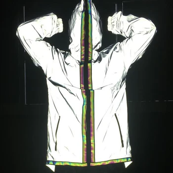 Women Glowing Coat Reflective Jacket Loose Hooded Female Zippers Outwear Hip Hop Streetwear Tops Irregular Glossy Overcoat
Women Glowing Coat Reflective Jacket Loose Hooded Female Zippers Outwear Hip Hop Streetwear Tops Irregular Glossy Overcoat