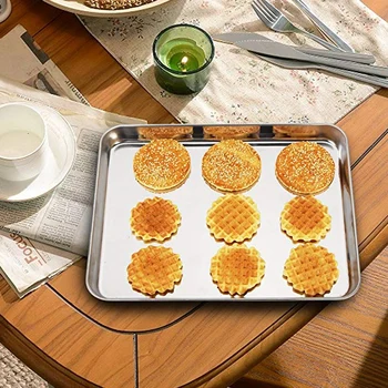 2 Pcs Baking Sheets Set Chef Cookie Sheets Stainless Steel Baking Pans Toaster Oven Tray Pans Easy Clean Baking Dishes Kitchen S
2 Pcs Baking Sheets Set Chef Cookie Sheets Stainless Steel Baking Pans Toaster Oven Tray Pans Easy Clean Baking Dishes Kitchen S